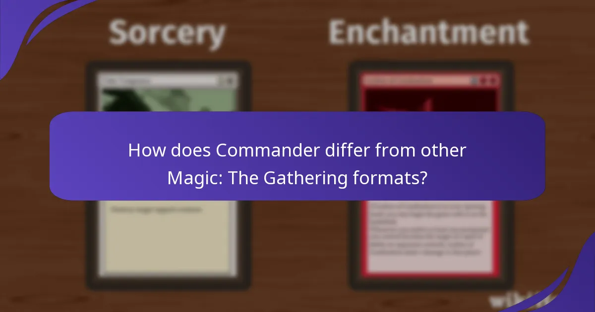 How does Commander differ from other Magic: The Gathering formats?